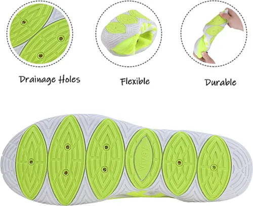 Vista 4 de MAYZERO Zapatos de agua para hombres y mujeres, zapatos de surf, playa, piscina, zapatos de punta ancha, senderismo, zapatos de agua, zapatillas