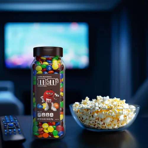 Vista 6 de M&M'S Frascos de caramelos de chocolate con leche a granel, surtido de caramelos de chocolate, caramelos a granel tamaño fiesta, bocadillos
