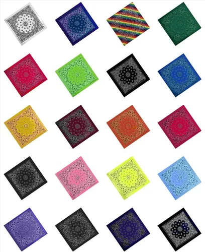 Vista 2 de KUTXA Bandanas de cachemira occidental 100% algodón con estampado de doble cara (22 x 22 pulgadas)