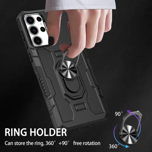 Vista 7 de Funda compatible con Redmi A1, funda protectora magnética a prueba de golpes, compatible con Redmi A2, funda de teléfono 2 en 1, color negro