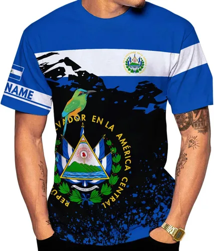 Vista 23 de Camisa personalizada de El Salvador Camiseta personalizada con la bandera de El Salvador para hombres, mujeres, regalo del orgullo salvadoreño de El