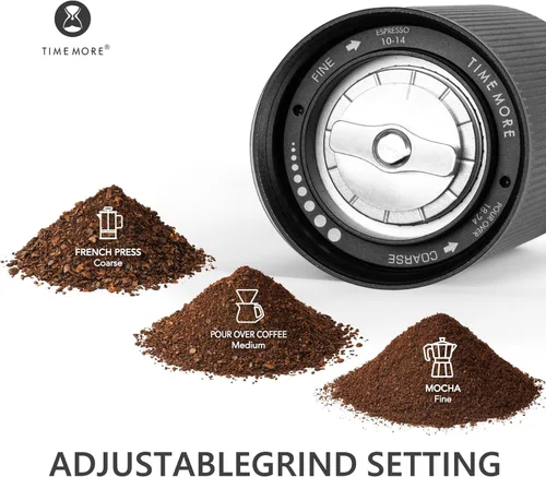 Vista 3 de TIMEMORE Castaña C2S Molinillo de Café Manual de Acero Inoxidable S2C Molinillo de Café Rebaba Cónica, Capacidad 25g Molinillo de Café Manual