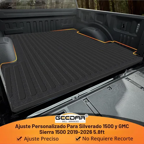 Vista 3 de GEEDAR Alfombrilla de Goma para Cama de Servicio Pesado para Chevy Silverado/GMC Sierra 1500 2019-2026, Accesorios para Cama de Vehículo de 5'8