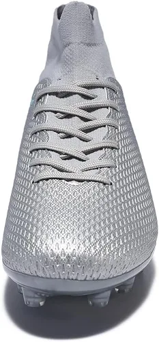 Vista 5 de KouAzAz Tacos de fútbol para hombre y mujer profesionales con picos de caña alta, botas deportivas para interiores y exteriores, zapatos
