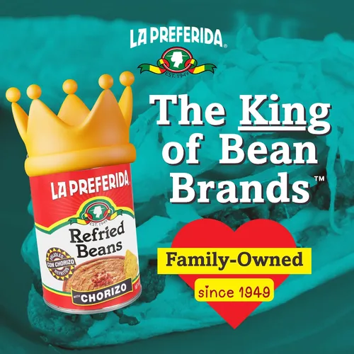 Vista 3 de La Preferida Frijoles refritos, chorizo, 16 oz (paquete de 3)