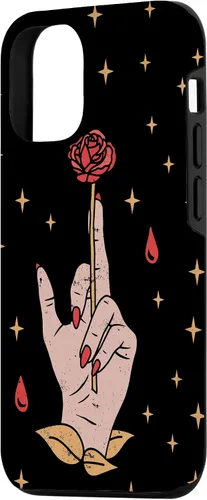 Vista 2 de Funda estética de Tarot con diseño de rosa mágica y estrellas para iPhone 15