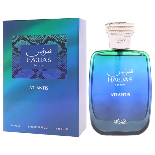 Vista 4 de RASASI Hawas Atlantis Eau de Parfum para hombre, 100 ml (3.4 oz) Spray de fragancia fresca y moderna