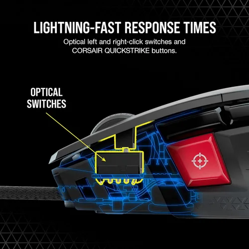 Vista 5 de Corsair M65 RGB Ultra Tunable FPS Gaming Mouse Marksman Sensor óptico de 26,000 DPI, interruptores ópticos, tecnología de hiperprocesamiento AXON