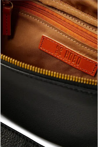 Vista 3 de HOBO Bolso elegante de helecho para mujer, estructura de cuero con cierre de cremallera superior, interior forrado impreso y bolsa de cinturón
