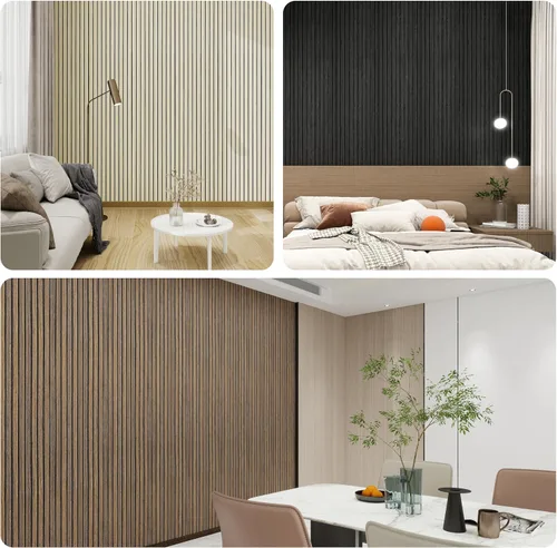 Vista 6 de Paneles acústicos de pared autoadhesivos para despegar y pegar, paquete de 8 paneles de 43.3 x 11.8 pulgadas, paneles de absorción de sonido