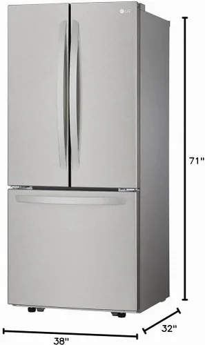 Vista 9 de LG LFCS22520S Refrigerador de puerta francesa de 22 pies cúbicos en acero inoxidable