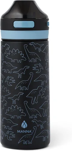 Vista 7 de Manna Astor Stainless Steel Leak-Proof Reusable Water Bottle - 18 Oz - Bluebell Mist and Lime Burst