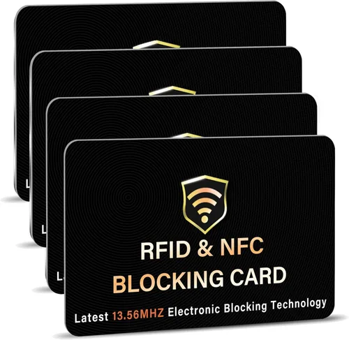 Vista 44 de SaiTech IT Paquete de 5 Tarjetas de Bloqueo RFID, Una Tarjeta Protege Toda la Billetera y Cartera, Protector de Tarjetas de Débito y Crédito