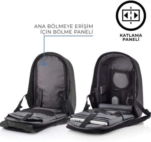 Vista 9 de XDDesign BOBBY HERO - Mochila antirrobo para computadora portátil, mochila de viaje aprobada para hombres y mujeres, Negro -, X-Grande, Mochila