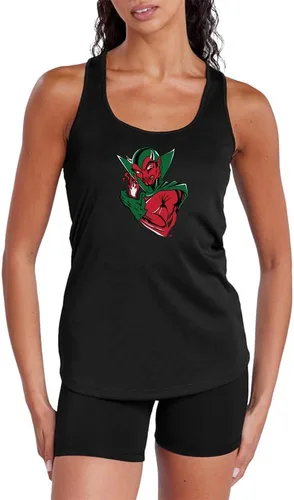Vista 344 de Camiseta deportiva sin mangas oficial de NCAA Collegiate para mujer, con espalda cruzada, colección con logotipo primario