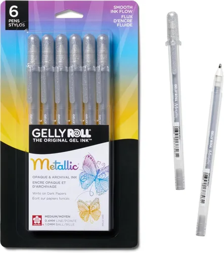Vista 10 de Juego de bolígrafos de tinta en gel Sakura 37379 Gelly Roll en cartón con burbuja, 5 piezas, punta fina, colores surtidos