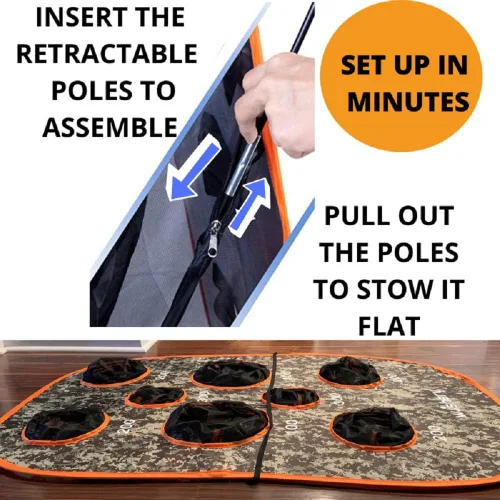 Vista 5 de Objetivo grande para niños. Juguete de práctica de tiro con red de almacenamiento para niños. Perfecto para fiestas Nerf en interiores y exteriores