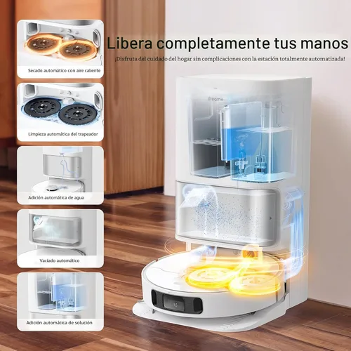 Vista 2 de DREAME L10s Ultra Robot, combo de aspiradora y fregona, limpieza y secado automáticos, base auto-llenable y auto-vaciable para 60 días de limpieza