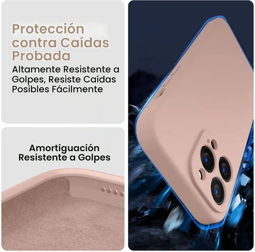 Vista 4 de FireNova Funda diseñada para iPhone 14 Pro, 6.1 pulgadas, arena rosada