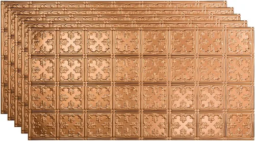 Vista 30 de FASÄDE - Panel adhesivo para techo de vinilo decorativo con estilo/patrón tradicional de 2 x 4 pies en plata entrecruzada (paquete de 5)
