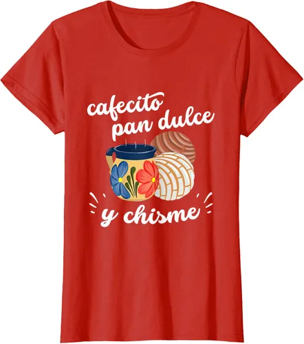 Vista 48 de Camiseta Cafecito Pan Dulce y Chisme Mexican Hispanic Pride Breakfast Negro