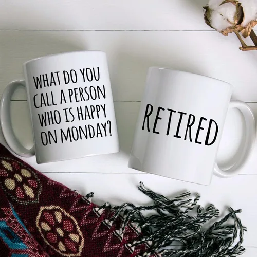 Vista 6 de Shqiueos Divertidos regalos de jubilación para mujeres y hombres, taza de feliz jubilado de 11 onzas, el mejor regalo de jubilación para mujeres