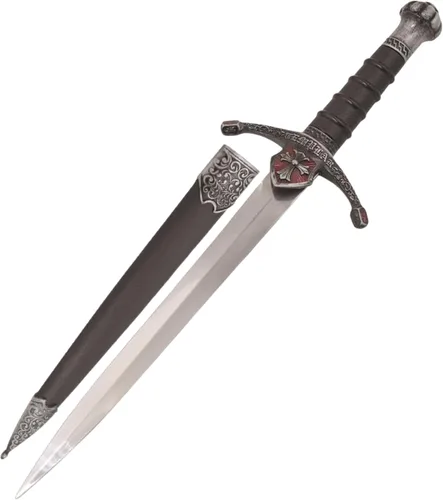 Vista 12 de MASTER USA Mini espada corta medieval, hoja de acero inoxidable con mango de metal fundido, vaina de madera - Fantasía, coleccionable