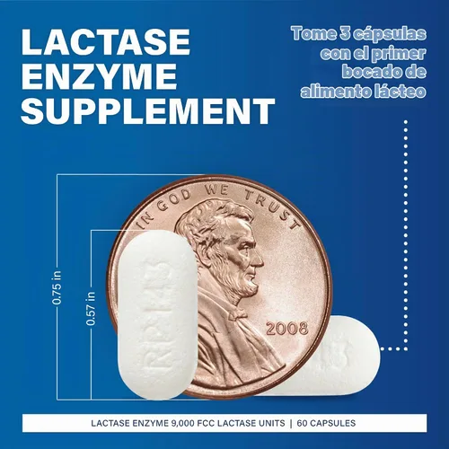 Vista 2 de MAJOR Original Dairy Aid - Suplemento de enzima lactasa - 60 cápsulas (paquete de 1)