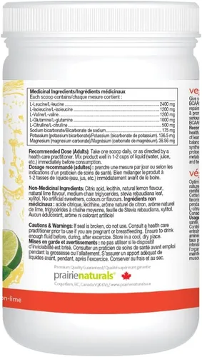 Vista 7 de Prairie Naturals PH Balanced BCAA Combustible, limón lima, 11.2 onzas