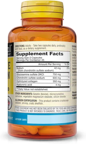 Vista 2 de MASON Glucosamina condroitina natural con colágeno y ácido hialurónico, cápsulas de suministro de 45 días para articulaciones normales, movilidad