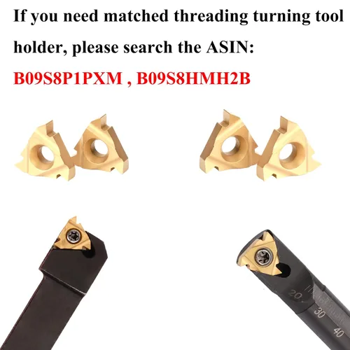 Vista 6 de 10PCS 16IR AG60 Insertos Torno de rosca indexable de carburo de rosca interna Hoja de inserción para roscar el soporte de torneado