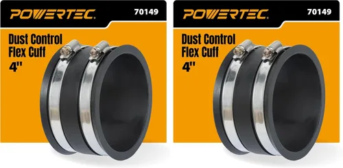 Vista 12 de POWERTEC 70148-P2 - Manguito flexible de control de polvo de 2-1/2 pulgadas con abrazaderas de manguera de acero, conector de manguera, acoplador