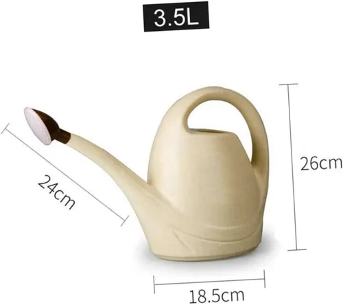 Vista 7 de GANAZONO Dispositivo de riego largo para plantas de caño largo, maceta de plástico beige de 3,5 l para plantas de interior/exterior