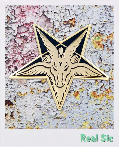 Vista 2 de Real Sic Baphomet - Pin esmaltado de cabeza Sabbatic Goat Pentagram Tarot Ocultit Unisex Pin de solapa Para mochilas, chaquetas, camisas, bolsos