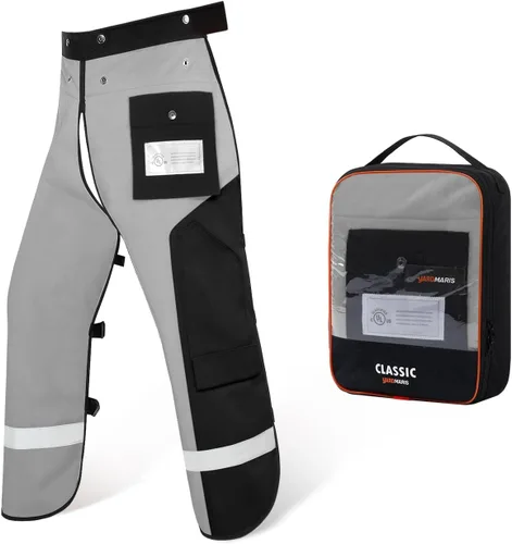 Vista 14 de Delantal de seguridad para motosierra de 8 capas, resistente, con cintura ajustable y bolsillo para hombres/mujeres, clásico C, naranja y negro