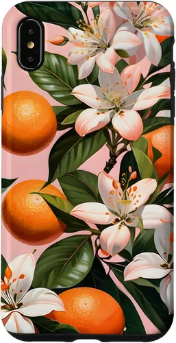 Vista 11 de Carcasa para iPhone 17 con diseño de flores de naranja sobre fondo rosa