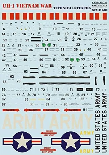 Vista 2 de Print Scale 32-031 - 1/32 - Ambulancia aérea UH-1 en la guerra de Vietnam + Tech.Stencils