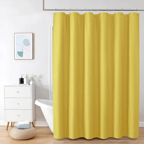 Vista 12 de OVZME Cortina de ducha de tela Berry Stall de 36 x 72 pulgadas, suave y gofre, pequeña cortina de ducha negra para baño con textura para un