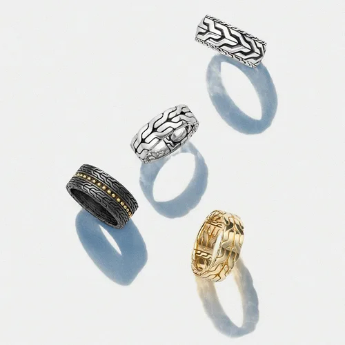 Vista 7 de John Hardy Anillo clásico de plata para hombre, 0.315in