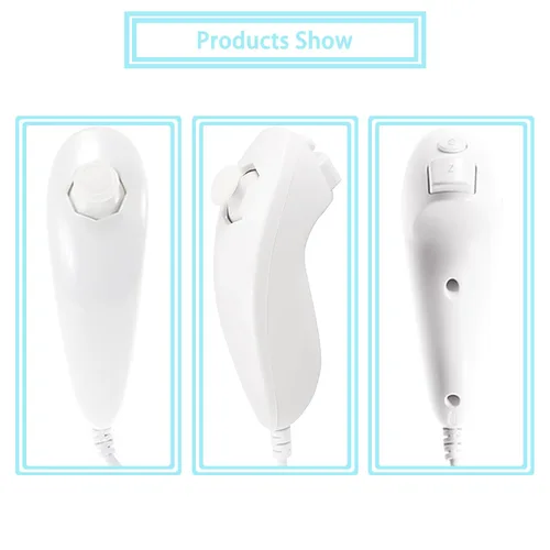 Vista 6 de JINHEZO Nunchuck Controller Joystick Gamepad Replacement for wii Nunchuck Controller, Compatible with Nintendo Wii & Wii U Video Game Gamepads White