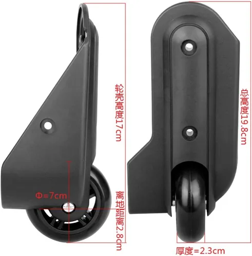 Vista 2 de Un par/set Mute direccional ruedas para ruedas para maletas E-003A # (YongFeng) DIY Reemplazo de equipaje Ruedas Draw bar caja Piezas
