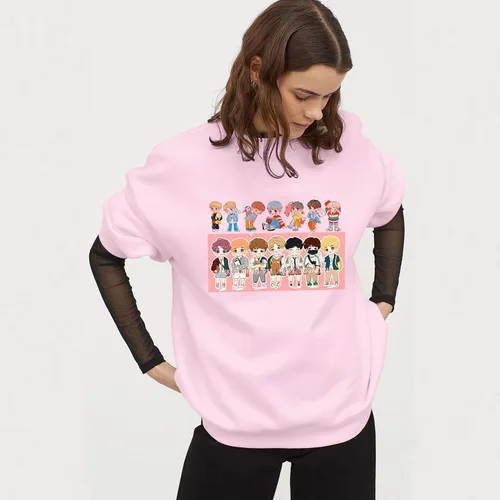 Vista 2 de Sudadera corta de manga larga con estampado de letras para mujer