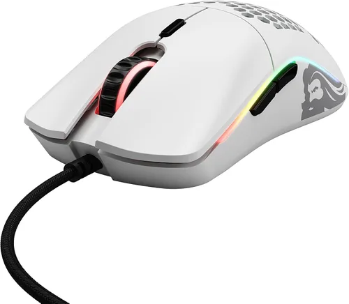 Vista 2 de Glorious Mouse para juegos - Modelo O blanco mate 236oz Superlight Honeycomb USB Gaming Mouse