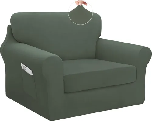 Vista 9 de Easy-Going - Funda elástica para sofá (7 piezas), tamaño XL, color negro Juego de funda de sofá lavable para 3 cojines de respaldo y asiento