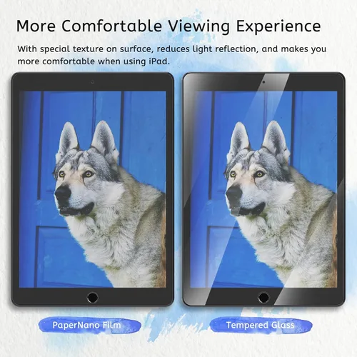 Vista 5 de MOBDIK Paquete de 2 protectores de pantalla Paperfeel compatibles con iPad Air 3 2019/iPad Pro 10.5 2017, película mate, antirreflejos, menos
