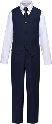 Vista 2 de Visaccy - Traje de vestir para niños corte ajustado traje para pajecito de boda