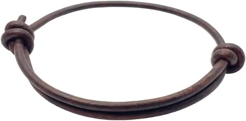 Vista 2 de 3 mm Men Genuine Leather Bracelet - Handmade Adjustable Cuff, Mens Minimalism Leather Wrap Wristband, Simple Accessories, Premium Leather, Women
