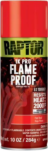 Vista 7 de RAPTOR Pintura para carrocería de automóviles a prueba de llamas, grado profesional, spray protector extra resistente para altas temperaturas, negro