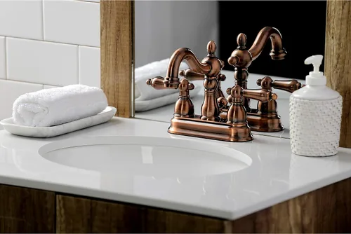 Vista 6 de Kingston KB160ALAC - Grifo de baño central de 4 pulgadas, cobre antiguo
