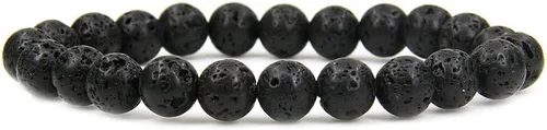Vista 30 de Amandastone Pulsera elástica de cuentas redondas de 0.315 in con piedras preciosas naturales de 7 pulgadas